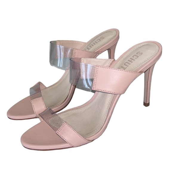 LN Rare Schutz Adinna Rose Blush Pink Clear Vinyl Strappy Sandals Heels - 6.5 - Picture 3 of 16
